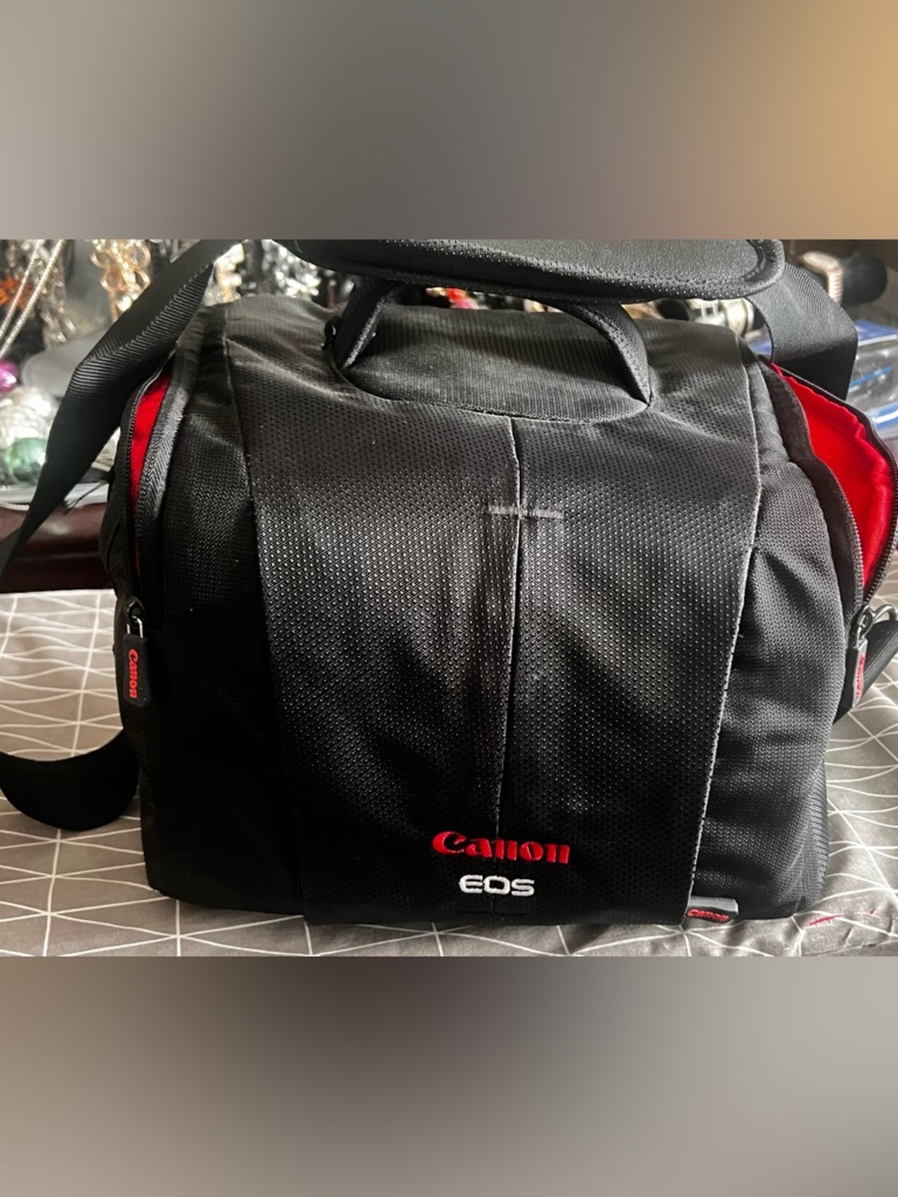 Canon Black Camera Carry Case with Red Branding